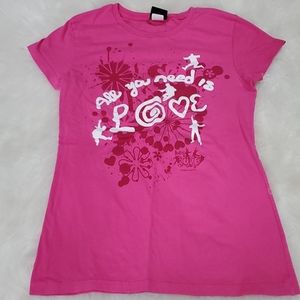The Beatles All You Need is Love pink tee